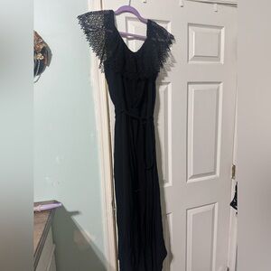 Elegant Black Lace Maxi Dress